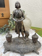 Antique Joan of Arc Inkwell in Regular - Late 19th Century - Gothic Style