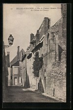 Old postcard Selles-sur-Cher, Rue de Clamecy 