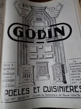 GODIN stove + motorcycle GNOME & RHONE paper advertising ILLUSTRATION 1929c