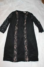 SOMERSET by ALICE TEMPERLEY Robe Noire 100% SOIE dentelle 38 40 Black SILK Dress