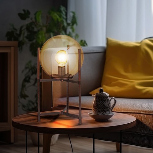 Lampe table rétro verre - table,