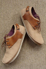 KICKERS BROWN NUBUCK LEATHER FLAT SOLE LACE UP MIDCUT SHOES WOMEN'S 6UK-39EU-8US