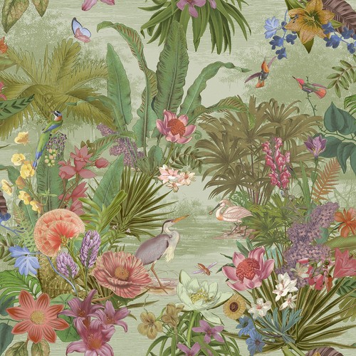 Floral coloré papier peint - coloré,