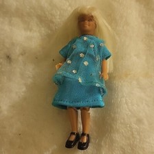 Vintage LUNDBY  Little Girl Doll  in Blue Dress