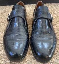 Vintage Chaussures JM Weston Derby 531 Boucle Noire Alligator Crocodile 6D 40