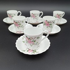 6 LIMOGES HAVILAND PORCELAIN MOCHA / COFFEE CUPS model EGLANTINE 