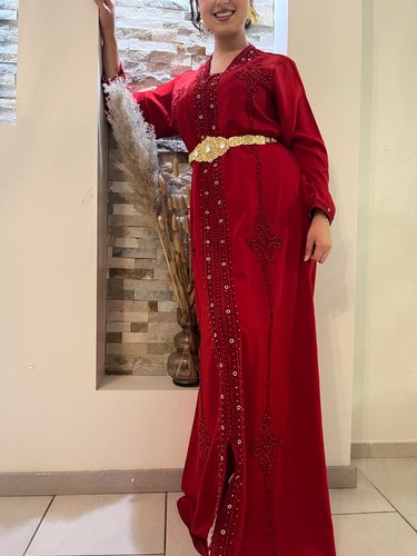 Luxury red moroccan - red, kaftan