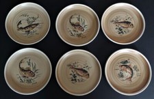 Sarreguemines Granville Model Six Sandstone Series Fish Plates