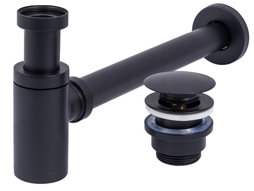 Siphon lavabo noir avec - siphon,