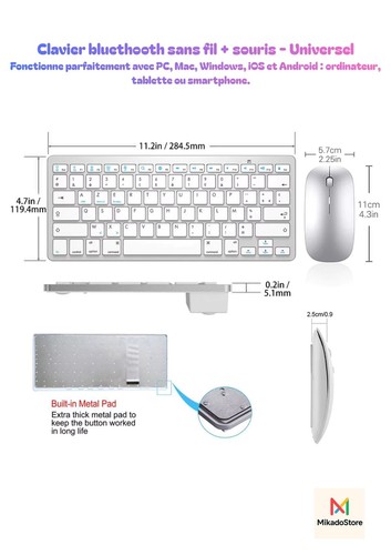 Clavier bluetooth sans fil - clavier,