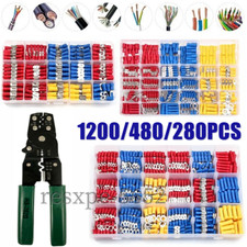 1200Pcs Insulated Assortment Electrical Wire Connectors Crimp Terminals Case Kit