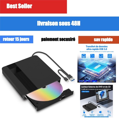 Lecteur dvd externe - lecteur,