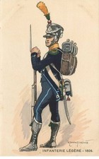 UNIFORME Soldat INFANTERIE LEGERE  illustrateur Edmond LAJOUX