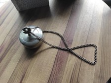 Large cork and pewter decanter cap, chain, fish decor, vintage