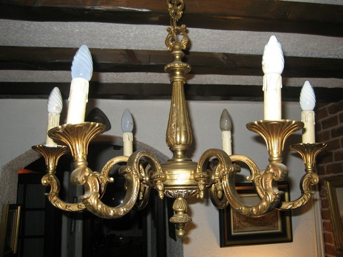 Ancien grand lustre bronze - ancien, bronze 