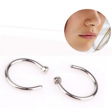 Piercing nez rond acier chirurgical homme et femme argenté 6 mm
