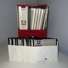 VINTAGE AUTOCAD RELEASE 11 BOX AND MANUALS 13 Floppy Discs SOFTWARE
