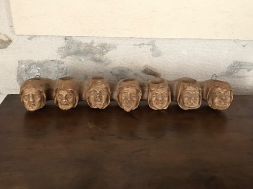 Ancien porte pipes plâtre - ancien,