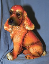 Grande Figurine En Céramique De Cocker Spaniel Assis, Goebel, 1970 1980, 28 Cm