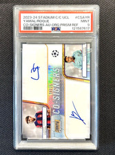 Lamine Yamal RC Auto PSA 9 Orange /25 Vitor Roque 2023-24 Stadium Club Pop 2