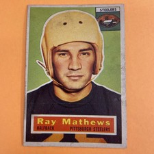 1956 Topps -Ray Mathews #75-Pittsburgh Steelers -VG