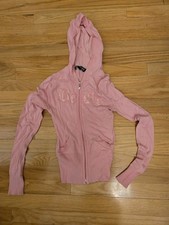 Vintage 90’s / y2k Pink bebe zip up hoodie Size S