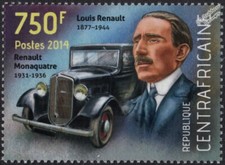 1931-1936 Louis RENAULT MONAQUATRE Family Car Automobile Stamp (2014 CAF)