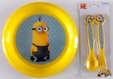 Lot ASSIETTE + COUVERTS LES MINIONS pour enfant garçon
