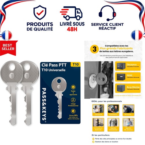Clé ptt t10 universelle pour - clé,