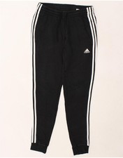 ADIDAS Womens Tracksuit Trousers Joggers UK 12/14 Medium  Black Cotton AR15