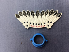 Playmobil Western -* Indian sachem headdress black feathers, blue headband