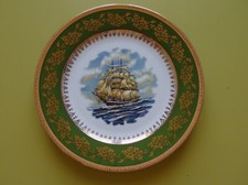 Assiette Porcelaine décorative  "Limoges"   "Bateau"    .