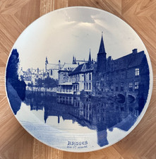 Antique Boch Freres Keramis La Louvriere Ceramic Plate Bruges 1880 11" Plate