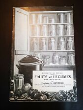 Rare Ancienne Brochure Fruits Et Légumes En Bocaux Par Mme L. DEVOUGE Conserves 
