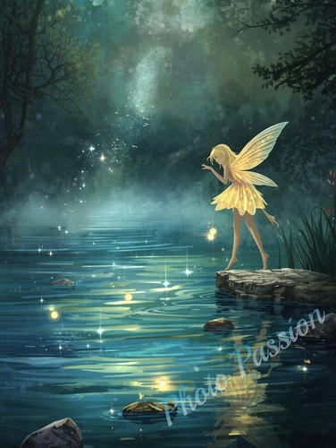 Poster fee ailes lumineuses - fee,
