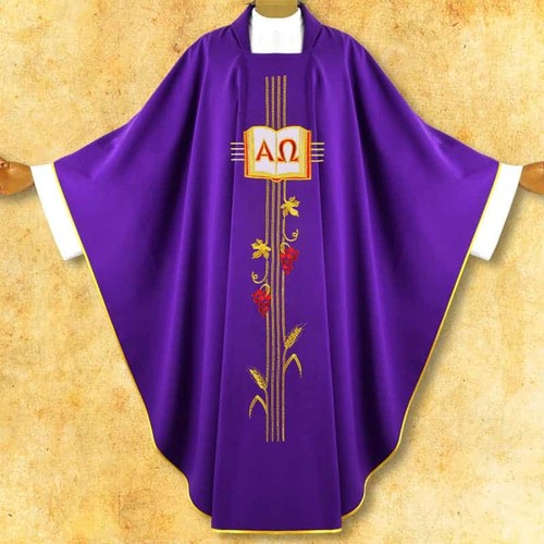 Chasuble brodée alfa - chasuble,