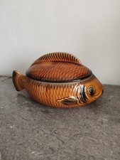 Sarreguemines Fish Soup Dish, France. ceramic. Vintage