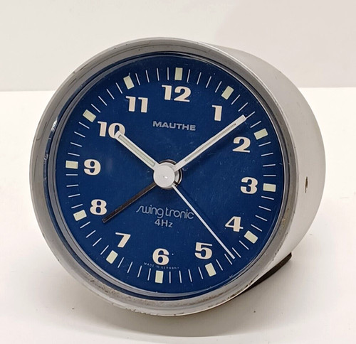Réveil rond alu - rond,, bleu