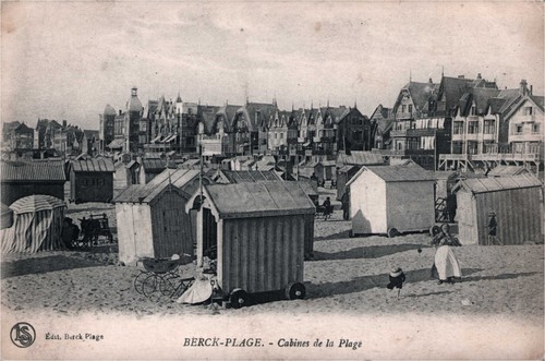 Cpa berck plage cabines - 62,