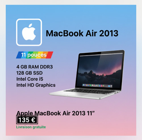 Macbook air 2013 i5 - 11",