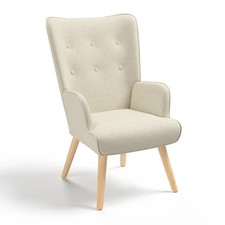 Fauteuil scandinave IVAR en tissu beige