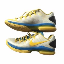 Size 8.5- Men’s Nike KD 5 Elite Playoffs Home Basketball Sneaker White Yellow