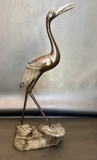 Vintage 17 1/2” Tall Bronze? Crane/Heron Incense Burner? Statue
