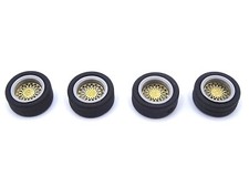 ALEZAN MODELS . ACCESSOIRES 1/43 . SET DE 4 ROUES JANTE BBS . 4 ECROUS . LAITON