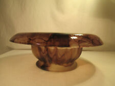 Heavy Art Deco Smoked Glass Glass Bowl 20s 30s