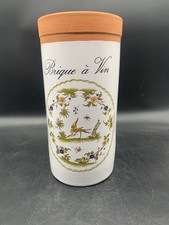 Wine brick WINE COOLER in TERRACOTTA ENAMEL decorations mustiers 