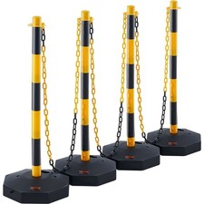 VEVOR 4PCs Poteaux de Signalisation Cône de Signalisation sur Socle Chaîne 2,4 m