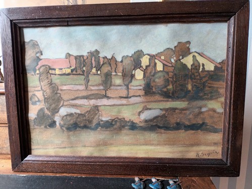 Huile tableau ecole pont aven - tableau,