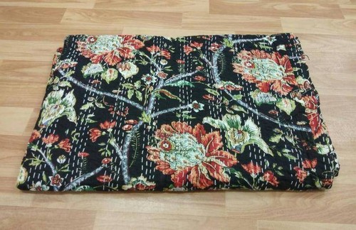 Couvre lit kantha - couvre-lit, noir