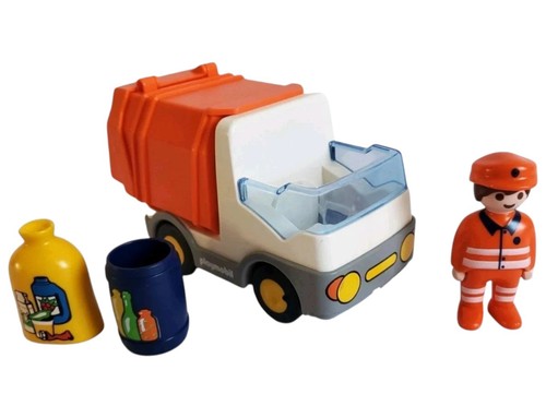123 playmobil camion poubelles - camion,